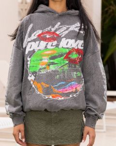 Loiter Pure Love Vintage Hoodie Charcoal sold by Culture Kings
