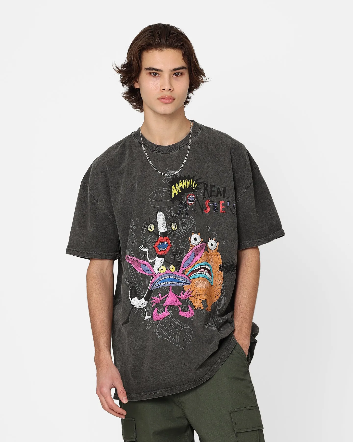 American Thrift x Aaahh!!! Real Monsters Monsters Heavyweight Vintage T-Shirt Black sold by Culture Kings