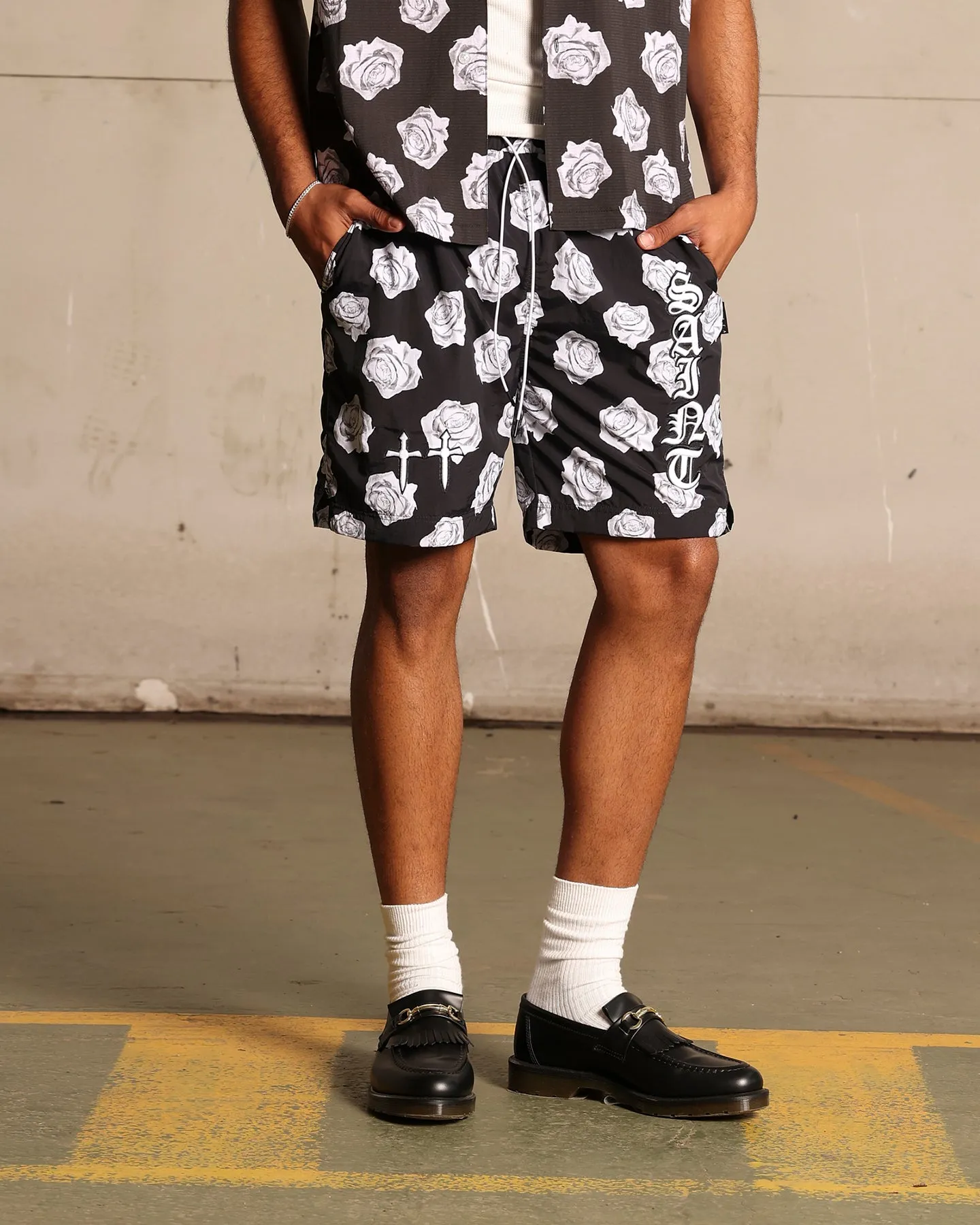 Saint Morta Vintage Rose Beach Shorts Black sold by Culture Kings product image thumbnail 5