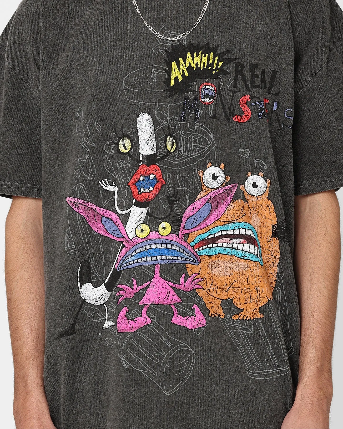 American Thrift x Aaahh!!! Real Monsters Monsters Heavyweight Vintage T-Shirt Black sold by Culture Kings product image thumbnail 4