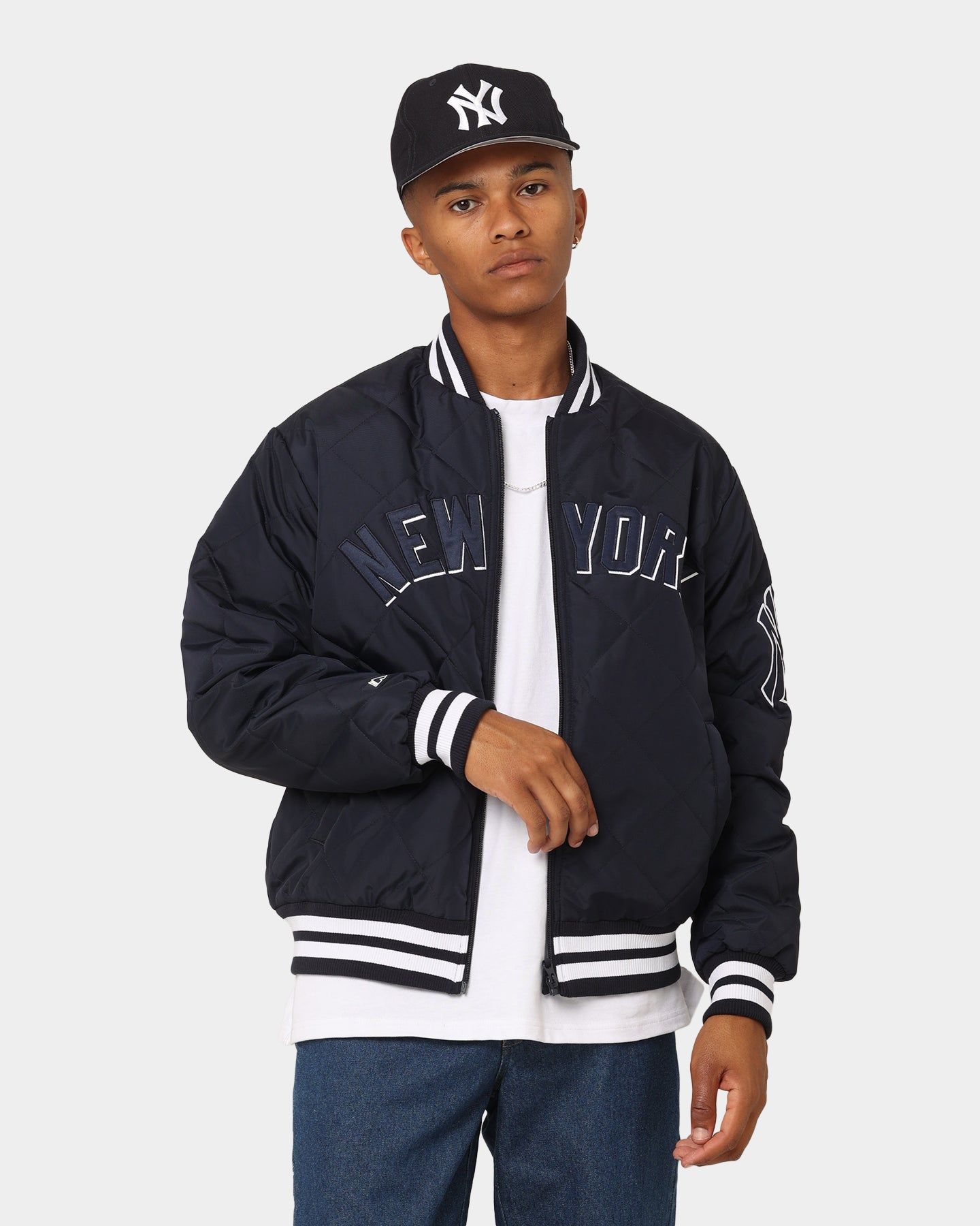 Majestic Athletic New York Yankees Tonals Quilted Varsity Jacket True Navy sold by Culture Kings