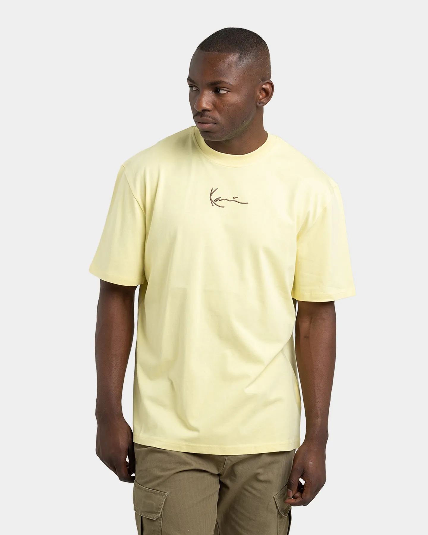 Karl Kani Men's Small Signature T-Shirt Light Yellow sold by Culture Kings