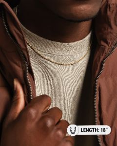 House Of Auric Rope 2mm 18" Chain 18k Gold Vermeil sold by Culture Kings