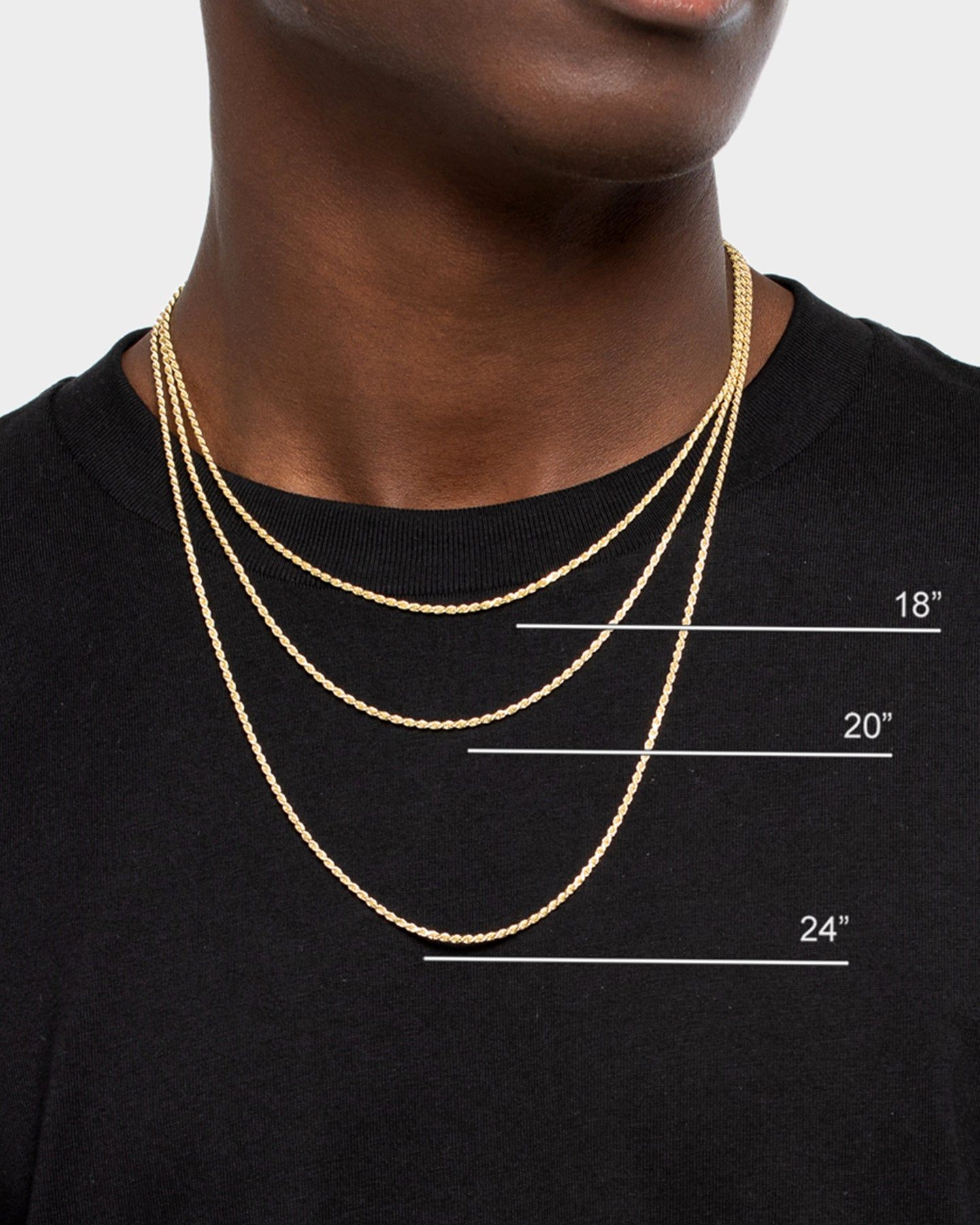 House Of Auric Rope 2mm 18" Chain 18k Gold Vermeil sold by Culture Kings product image thumbnail 3