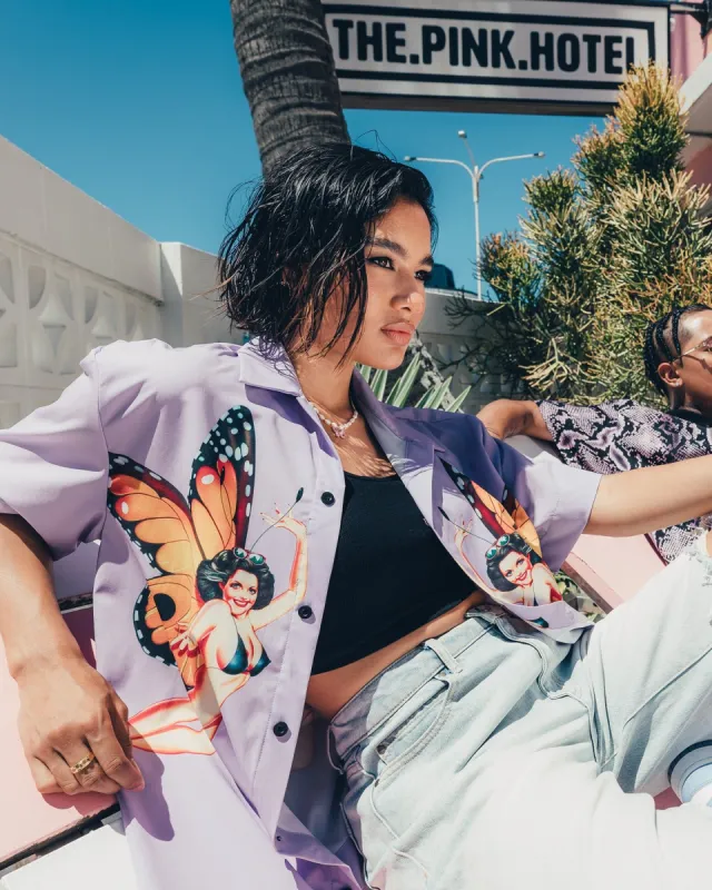 Playboy By CK Butterfly Party Shirt Purple made by Culture Kings