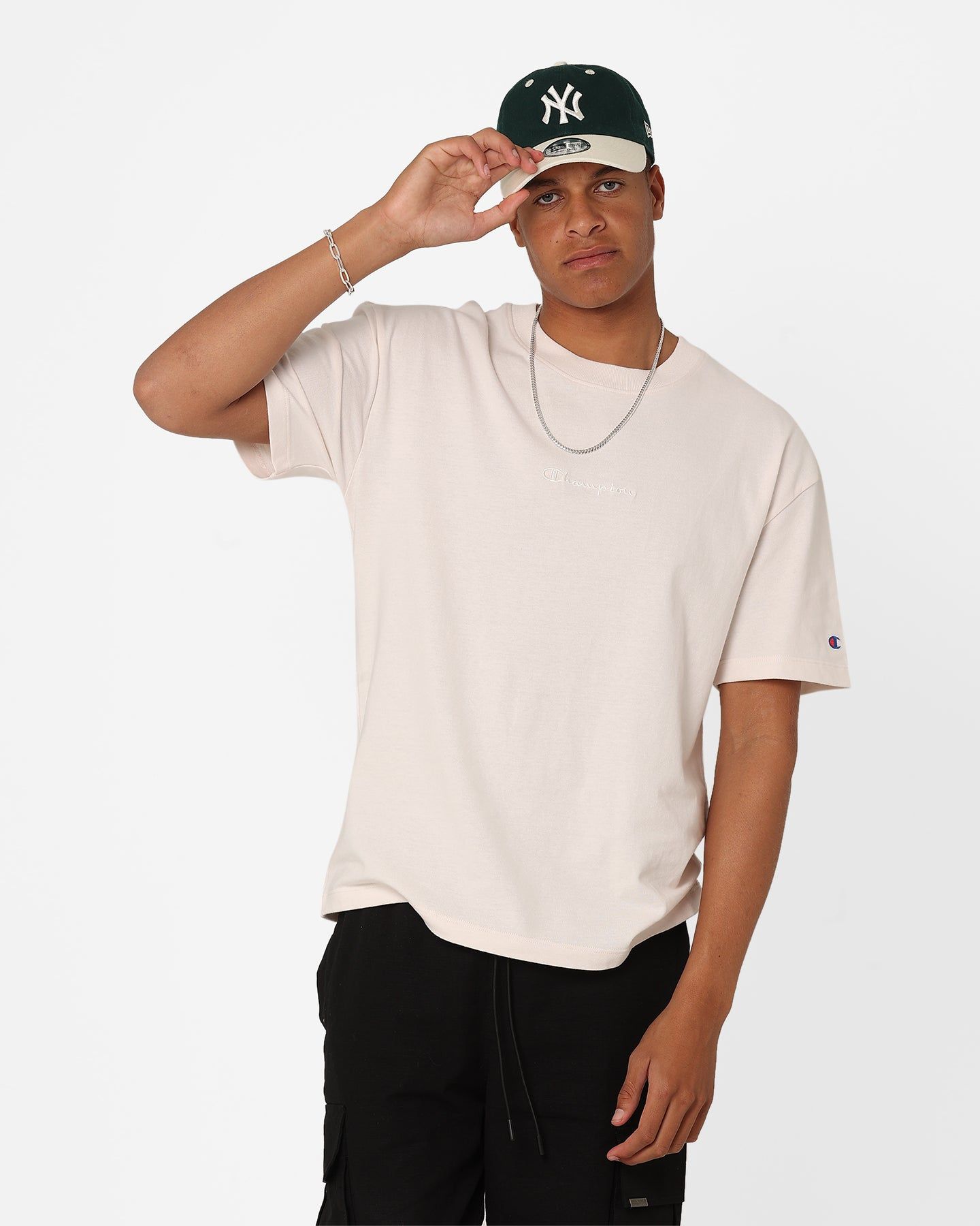 Champion Heritage New Script T-Shirt Milkcap sold by Culture Kings