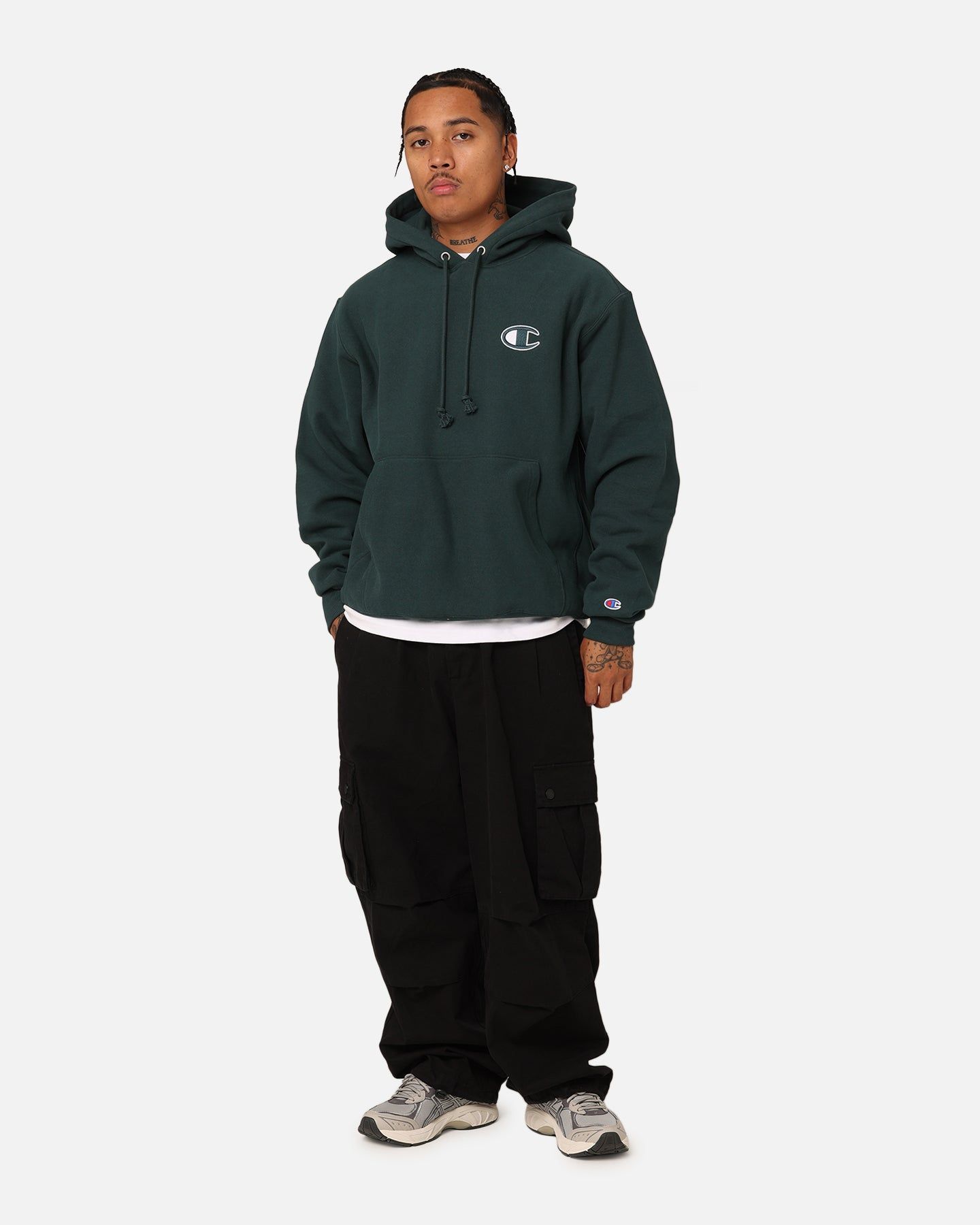 Champion Reverse Weave Big C Hoodie Baby Spinach sold by Culture Kings product image thumbnail 2
