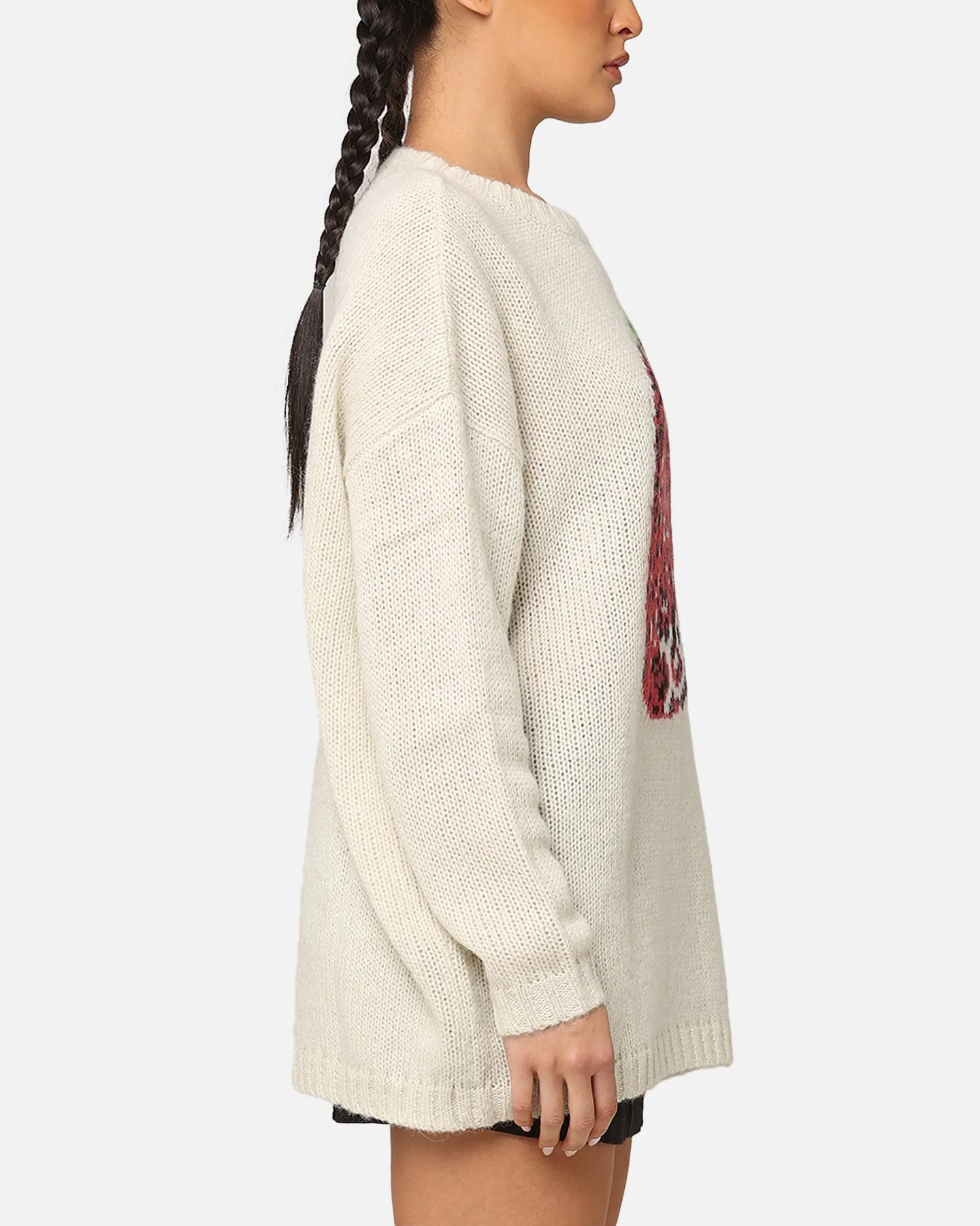 X-Girl Women's Strawberry Oversized Knit Crewneck Cream sold by Culture Kings product image thumbnail 4