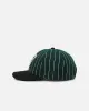 New Era Las Vegas Raiders 9FIFTY Retro Melton Pinstripe Strapback Dark Green/Black sold by Culture Kings