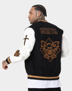 Saint Morta Graveyard Varsity Jacket Black/Tan sold by Culture Kings
