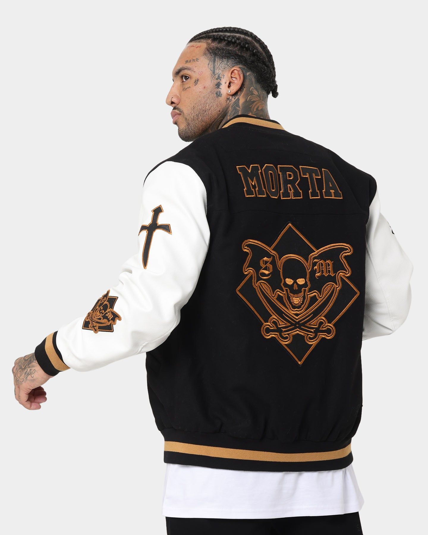 Saint Morta Graveyard Varsity Jacket Black/Tan sold by Culture Kings product image thumbnail 2