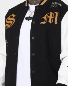 Saint Morta Graveyard Varsity Jacket Black/Tan sold by Culture Kings