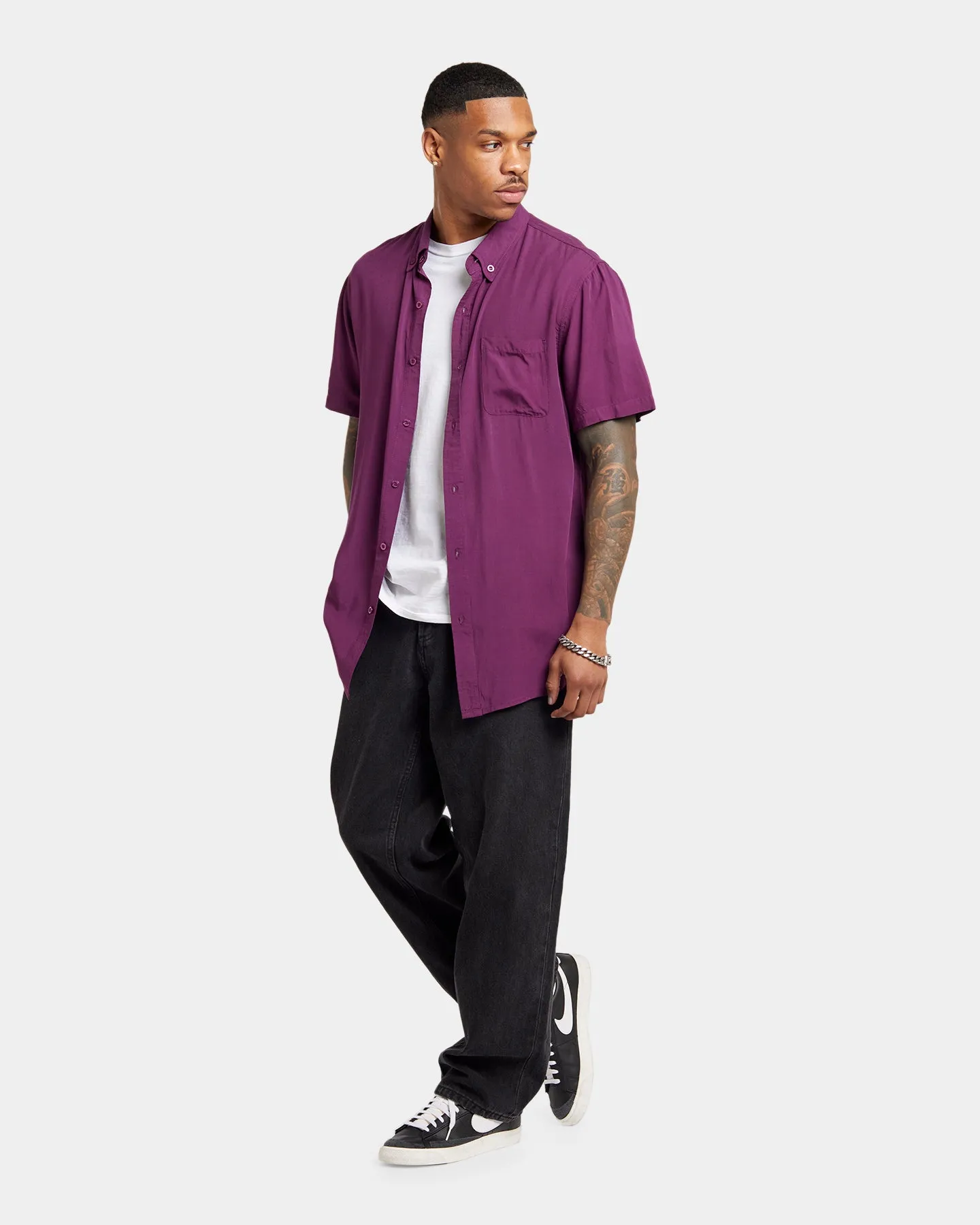 XXIII Marko Button Up Shirt Eggplant sold by Culture Kings product image thumbnail 2