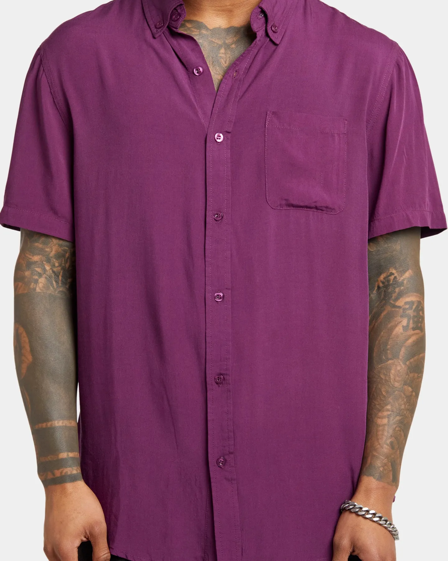 XXIII Marko Button Up Shirt Eggplant sold by Culture Kings product image thumbnail 3