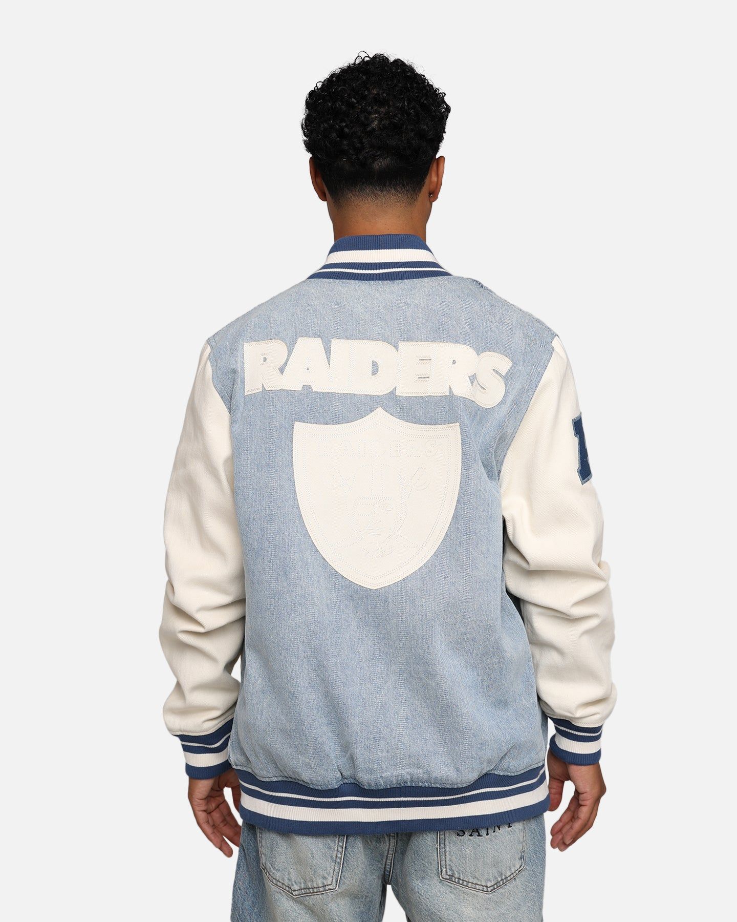 Pro Standard Las Vegas Raiders Varsity Denim Jacket Denim/Linen sold by Culture Kings product image thumbnail 5