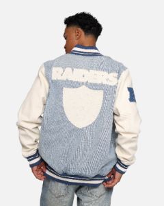 Pro Standard Las Vegas Raiders Varsity Denim Jacket Denim/Linen sold by Culture Kings
