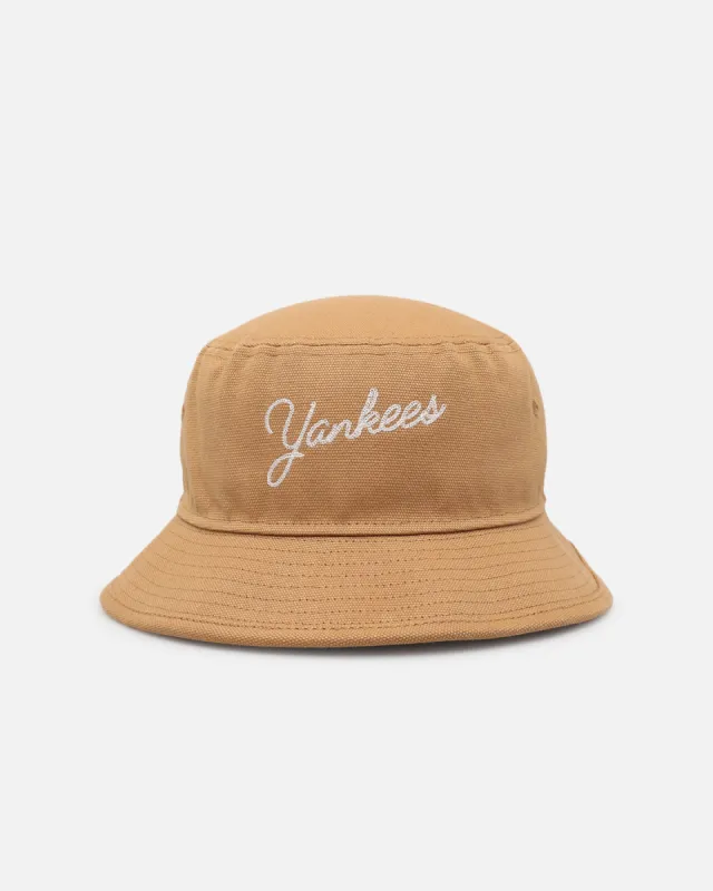 New Era New York Yankees 'Wheat Duck Canvas' Bucket Hat Wheat sold by Culture Kings