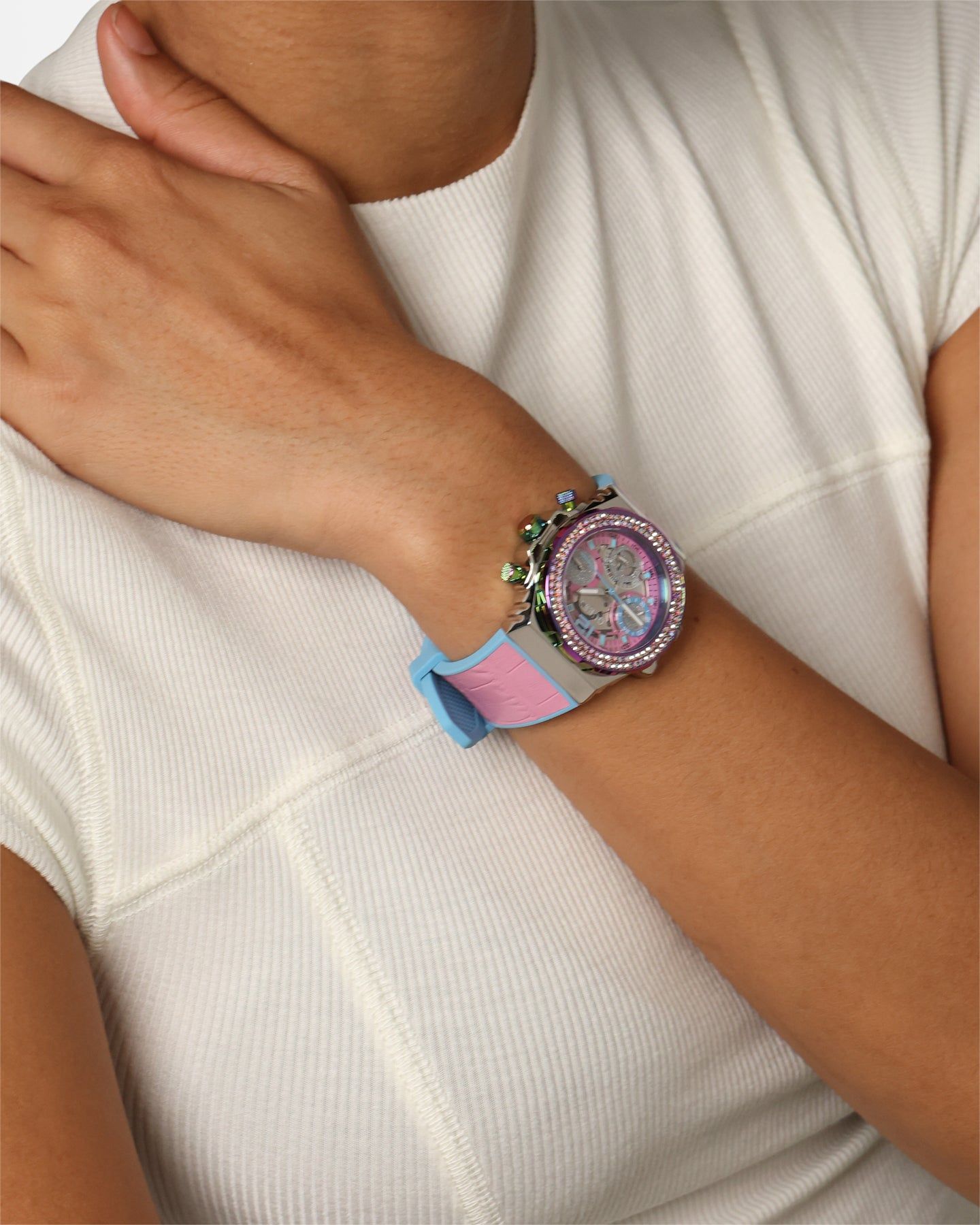 Guess Mainline Women's Fusion Watch Pink/Silver sold by Culture Kings product image thumbnail 2
