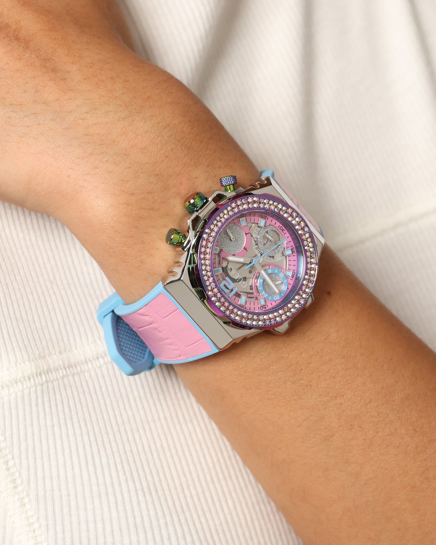 Guess Mainline Women's Fusion Watch Pink/Silver sold by Culture Kings product image thumbnail 3