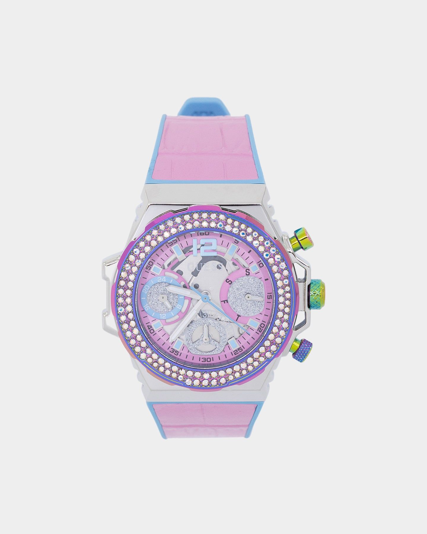 Guess Mainline Women's Fusion Watch Pink/Silver sold by Culture Kings