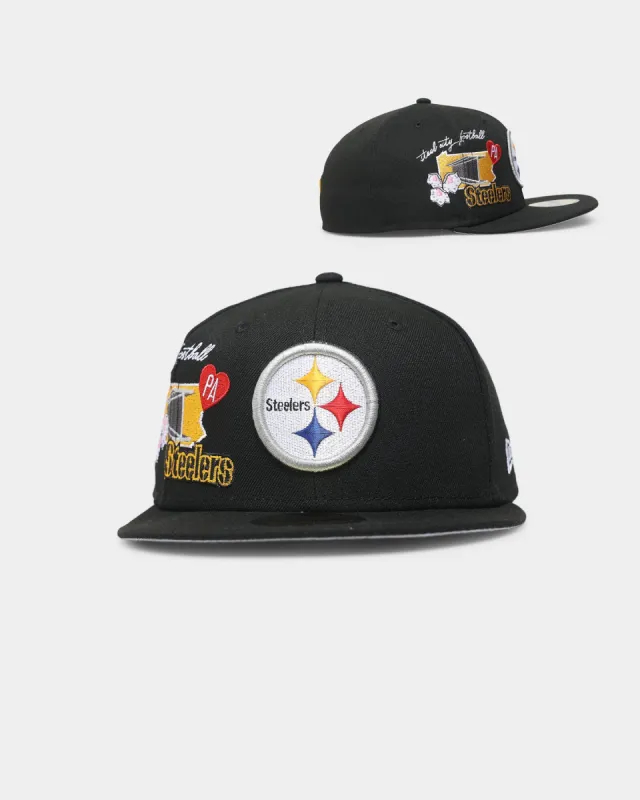 New Era Pittsburgh Steelers 'City Cluster' 59FIFTY Fitted Black sold by Culture Kings