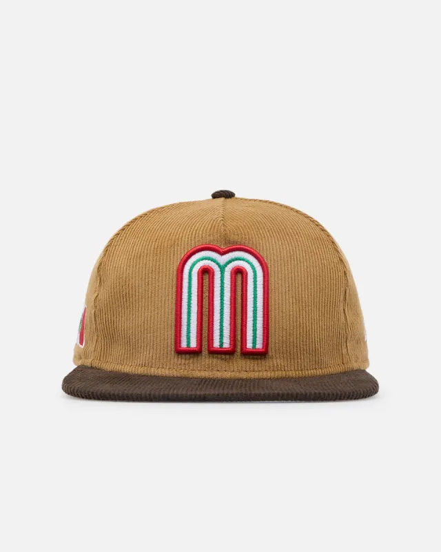 New Era Mexico National Baseball Team 'Mexican Cord Golfer' Corduroy Golfer Snapback Wheat sold by Culture Kings