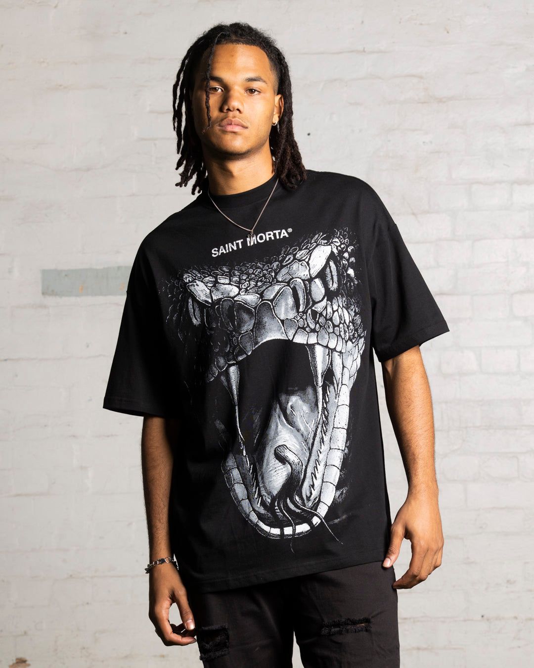 Saint Morta Snake Eyes Boxy T-Shirt Black sold by Culture Kings