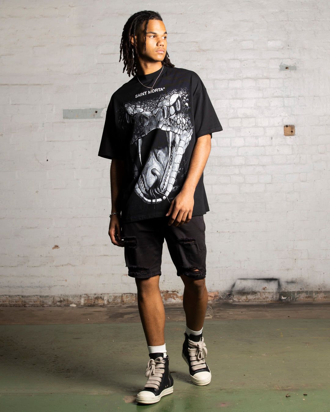 Saint Morta Snake Eyes Boxy T-Shirt Black sold by Culture Kings product image thumbnail 2