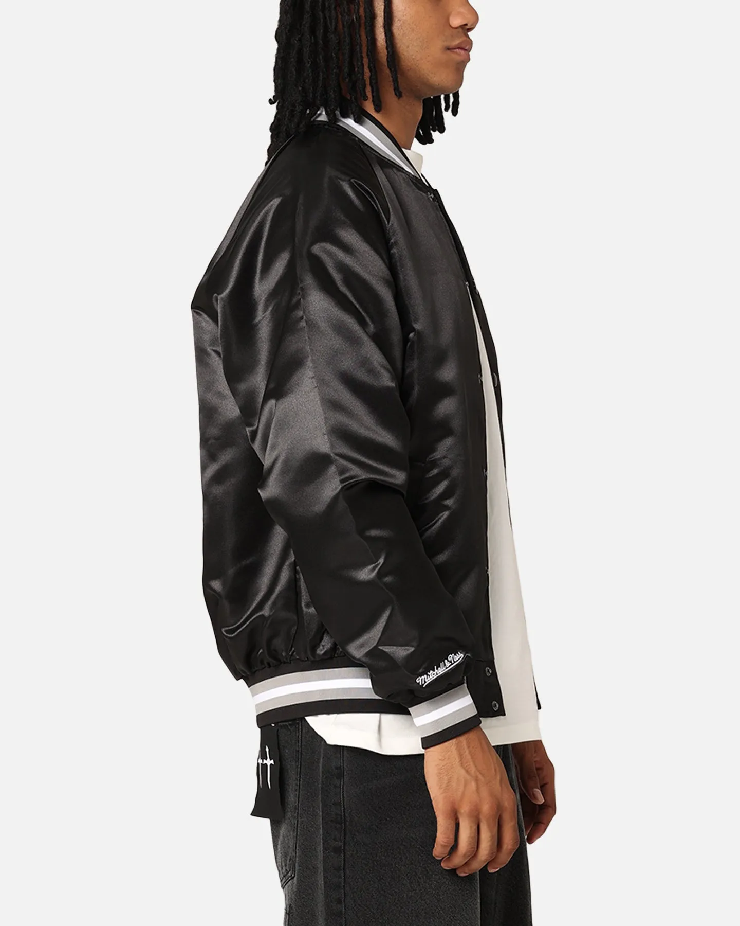 Mitchell & Ness Las Vegas Raiders Lightweight Satin Jacket Black sold by Culture Kings product image thumbnail 4