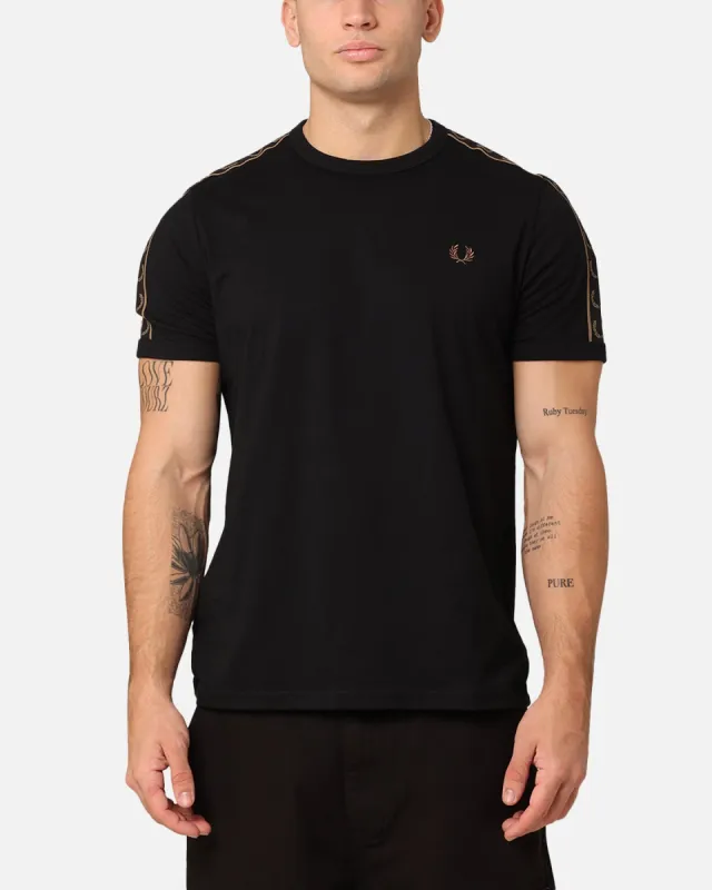 Fred Perry Contrast Tape Ringer T-Shirt Black/Stone sold by Culture Kings