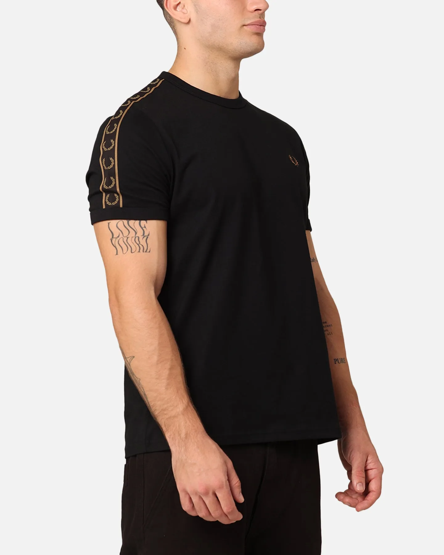 Fred Perry Contrast Tape Ringer T-Shirt Black/Stone sold by Culture Kings product image thumbnail 4