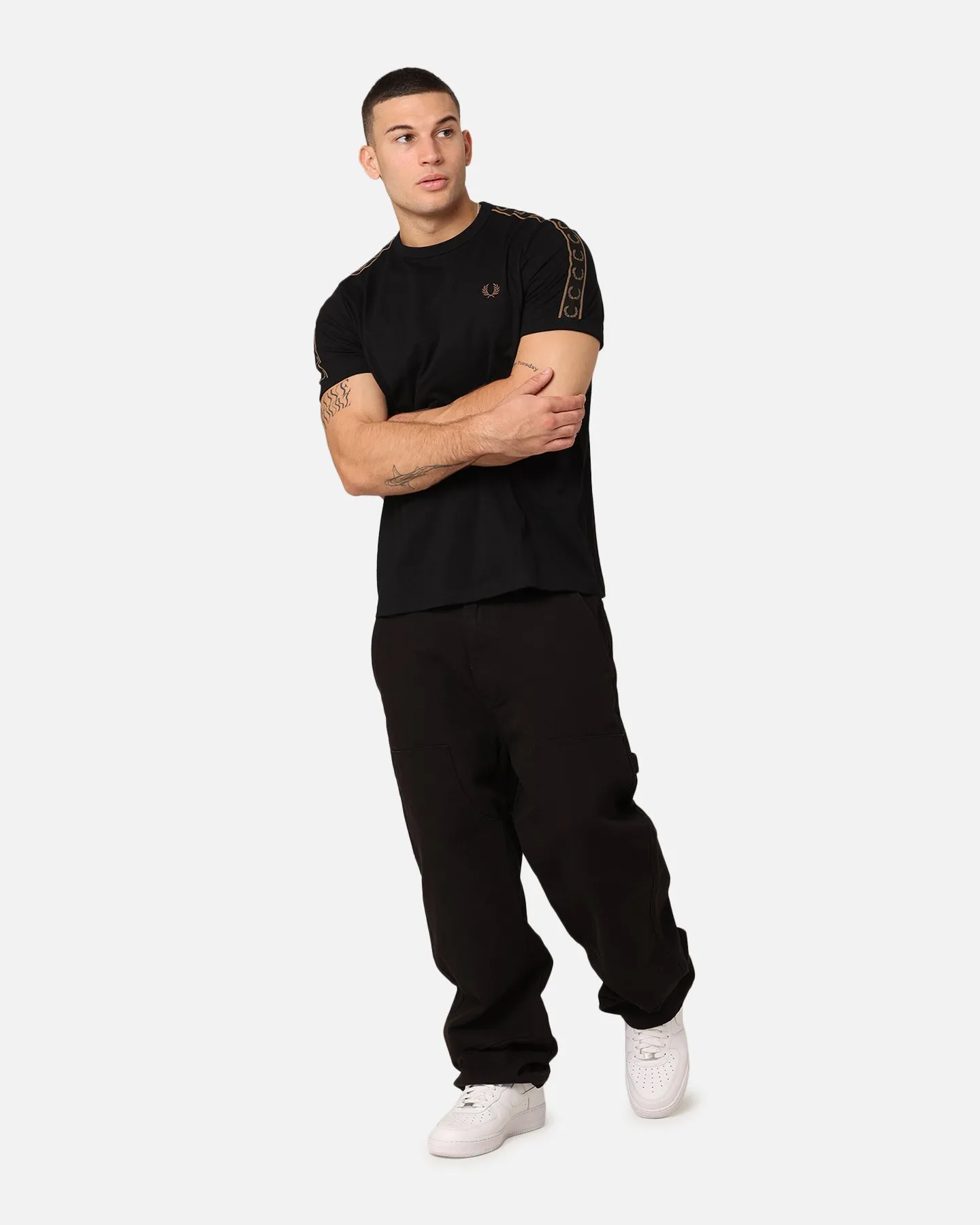 Fred Perry Contrast Tape Ringer T-Shirt Black/Stone sold by Culture Kings product image thumbnail 2