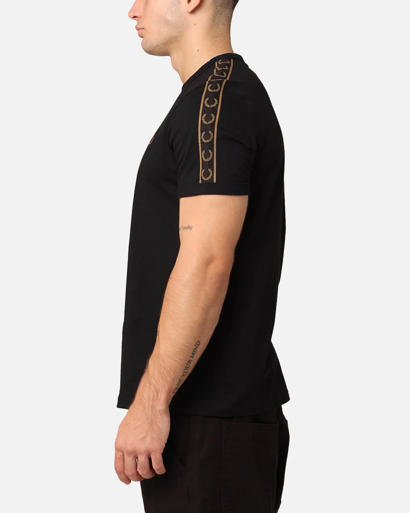 Fred Perry Contrast Tape Ringer T-Shirt Black/Stone sold by Culture Kings product image thumbnail 5