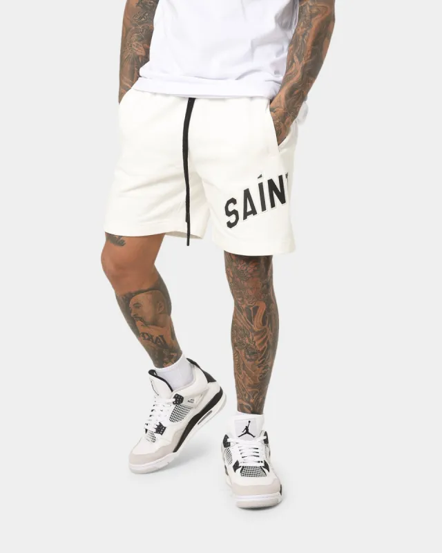 Saint Morta Kingdom Sweat Shorts Off White/Green sold by Culture Kings