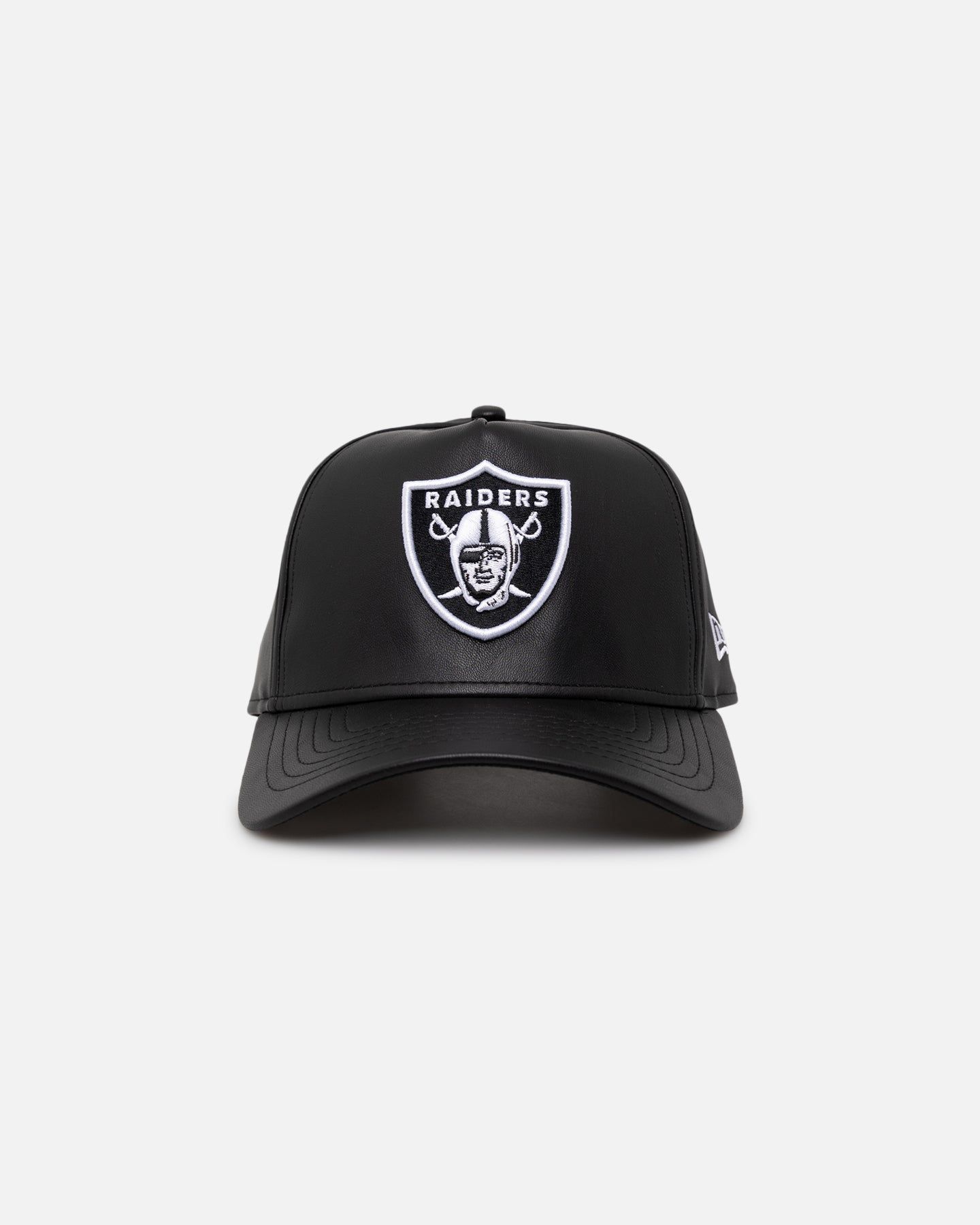 New Era Las Vegas Raiders 'PU Leather' 9FORTY K-Frame Strapback Black/White sold by Culture Kings
