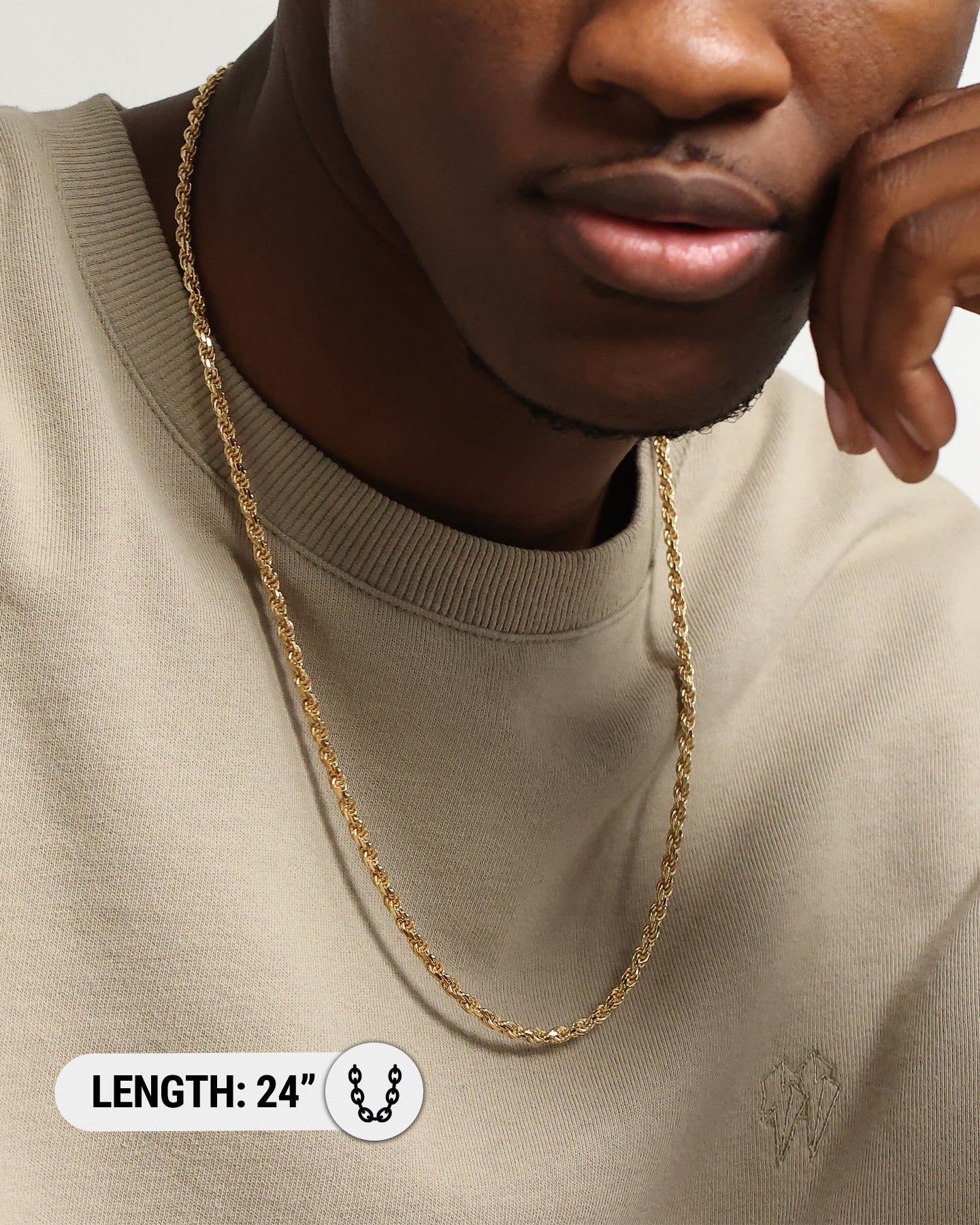 House Of Auric Rope 4mm 24" Chain 18k Gold Vermeil sold by Culture Kings product image thumbnail 4