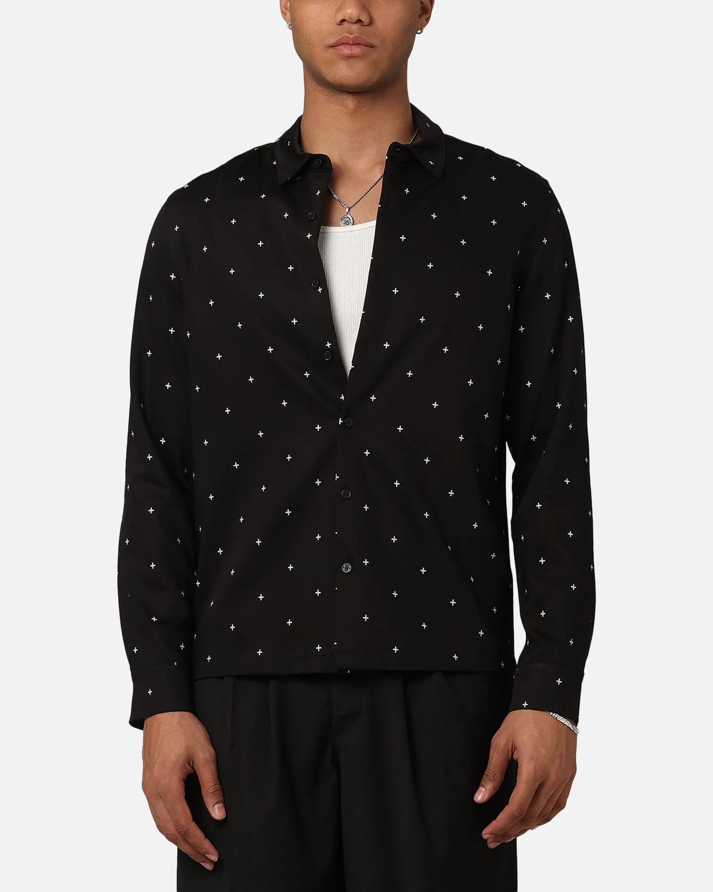 Ksubi Polka Plus Button Up Shirt Black sold by Culture Kings