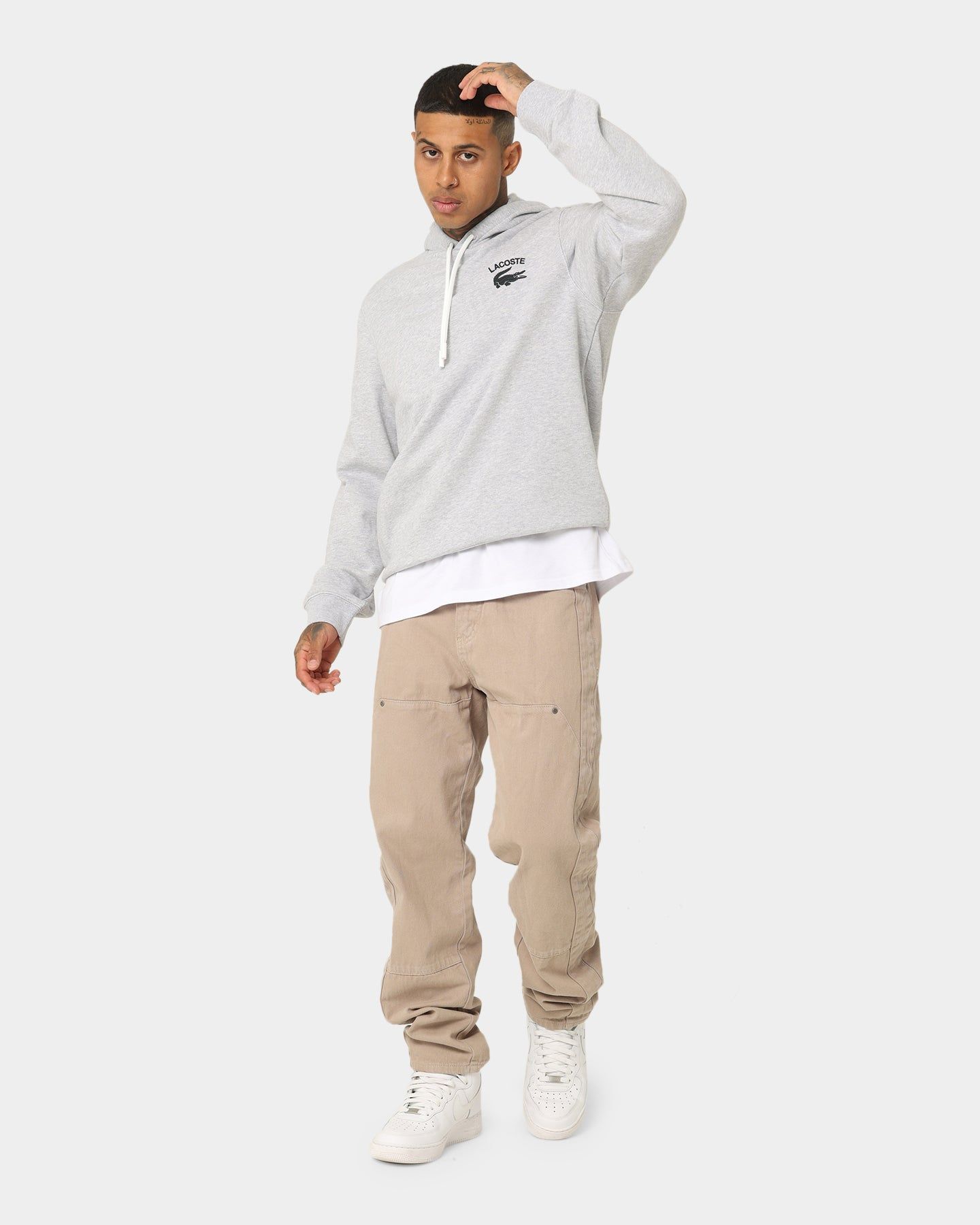 Lacoste Soft Branding Hoodie Silver Chine sold by Culture Kings product image thumbnail 2