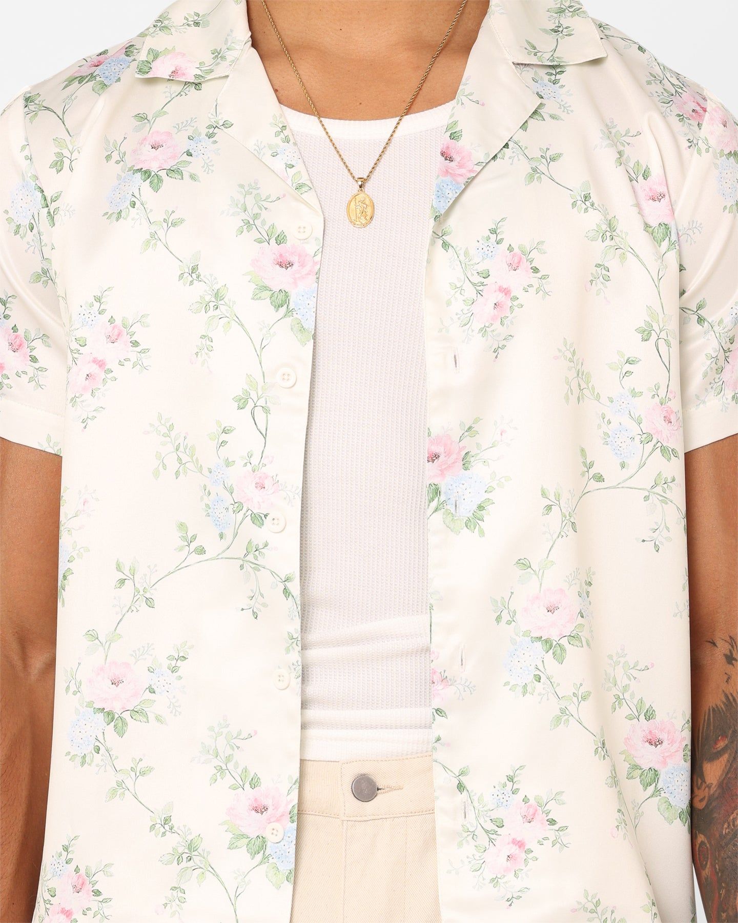 XXIII Anthony Button Up Shirt Cream/Blue/Pink sold by Culture Kings product image thumbnail 3
