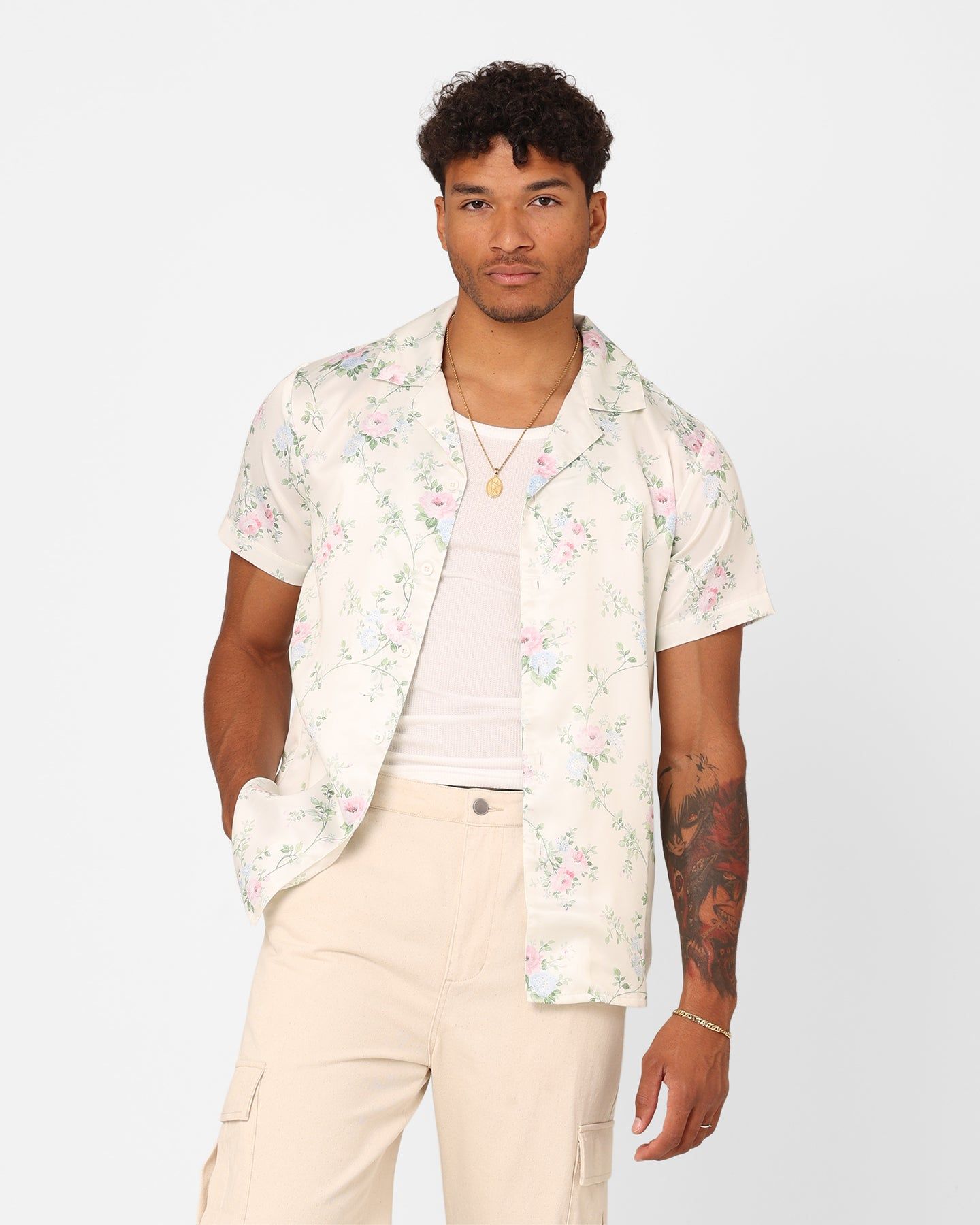 XXIII Anthony Button Up Shirt Cream/Blue/Pink sold by Culture Kings