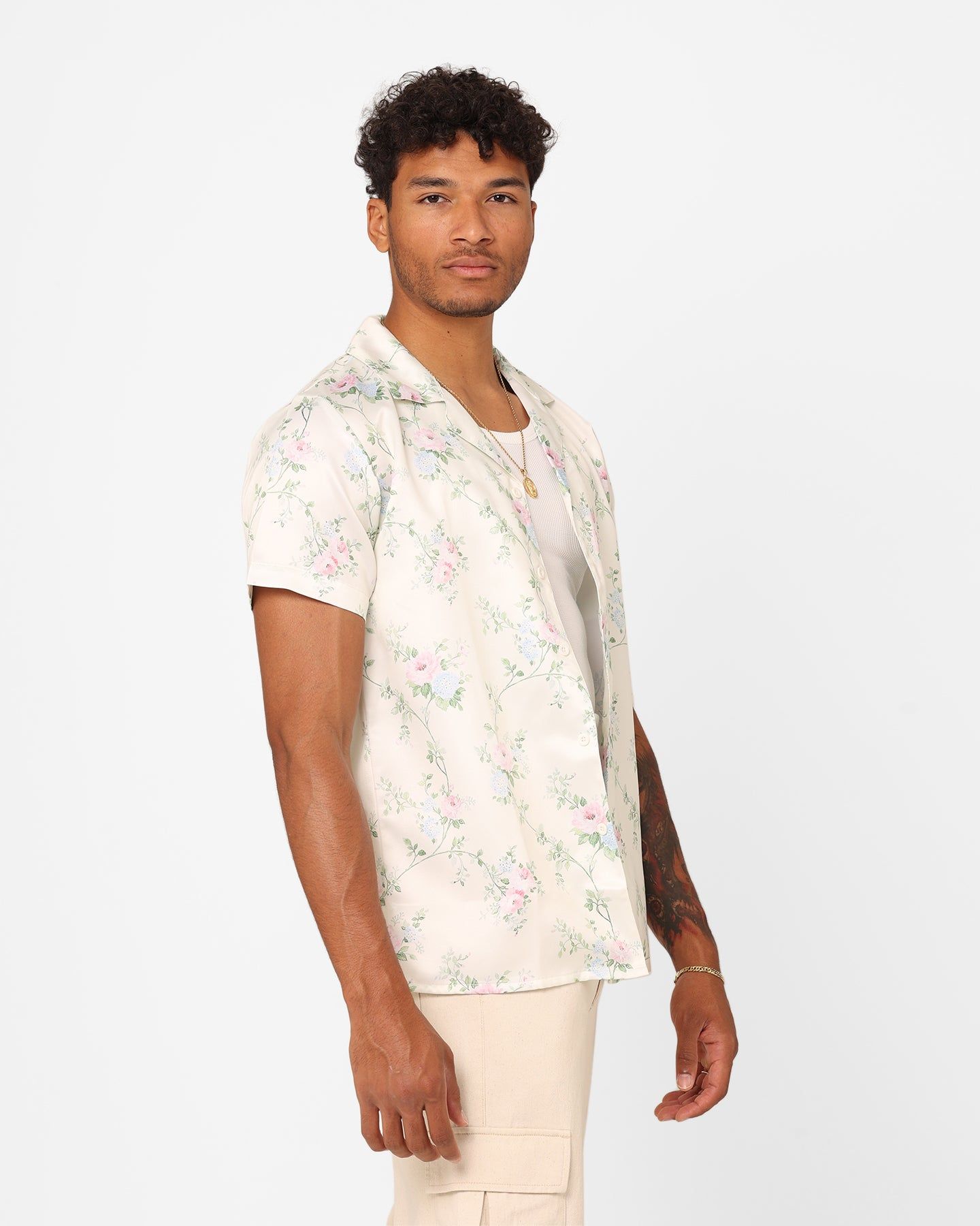 XXIII Anthony Button Up Shirt Cream/Blue/Pink sold by Culture Kings product image thumbnail 5