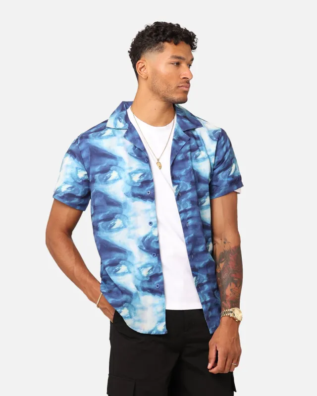 XXIII Distorted Button Up Shirt Blue sold by Culture Kings