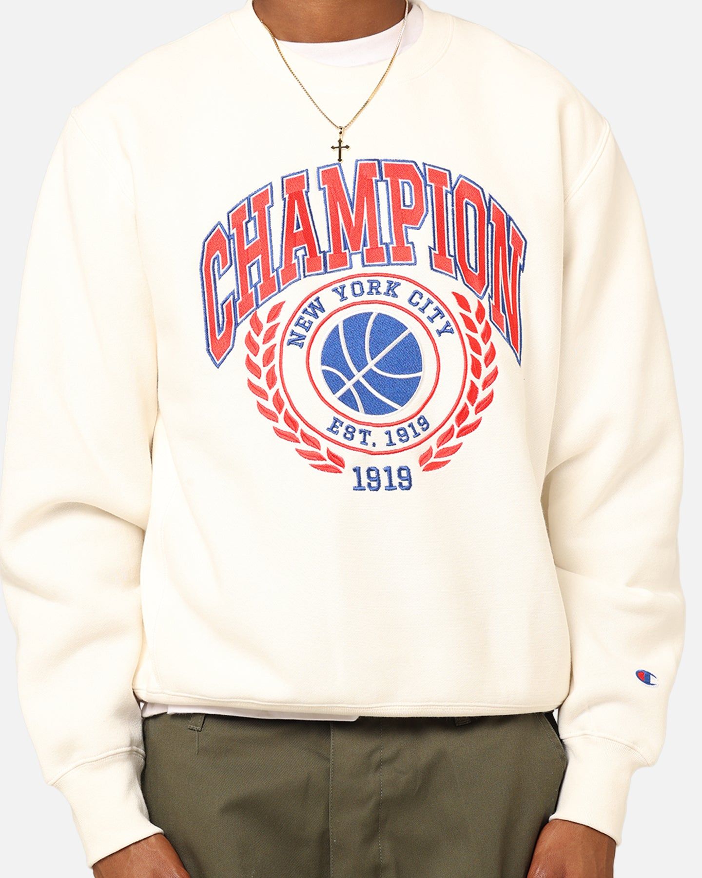 Champion Reverse Weave Field Basketball Crewneck White Ferrari sold by Culture Kings product image thumbnail 3
