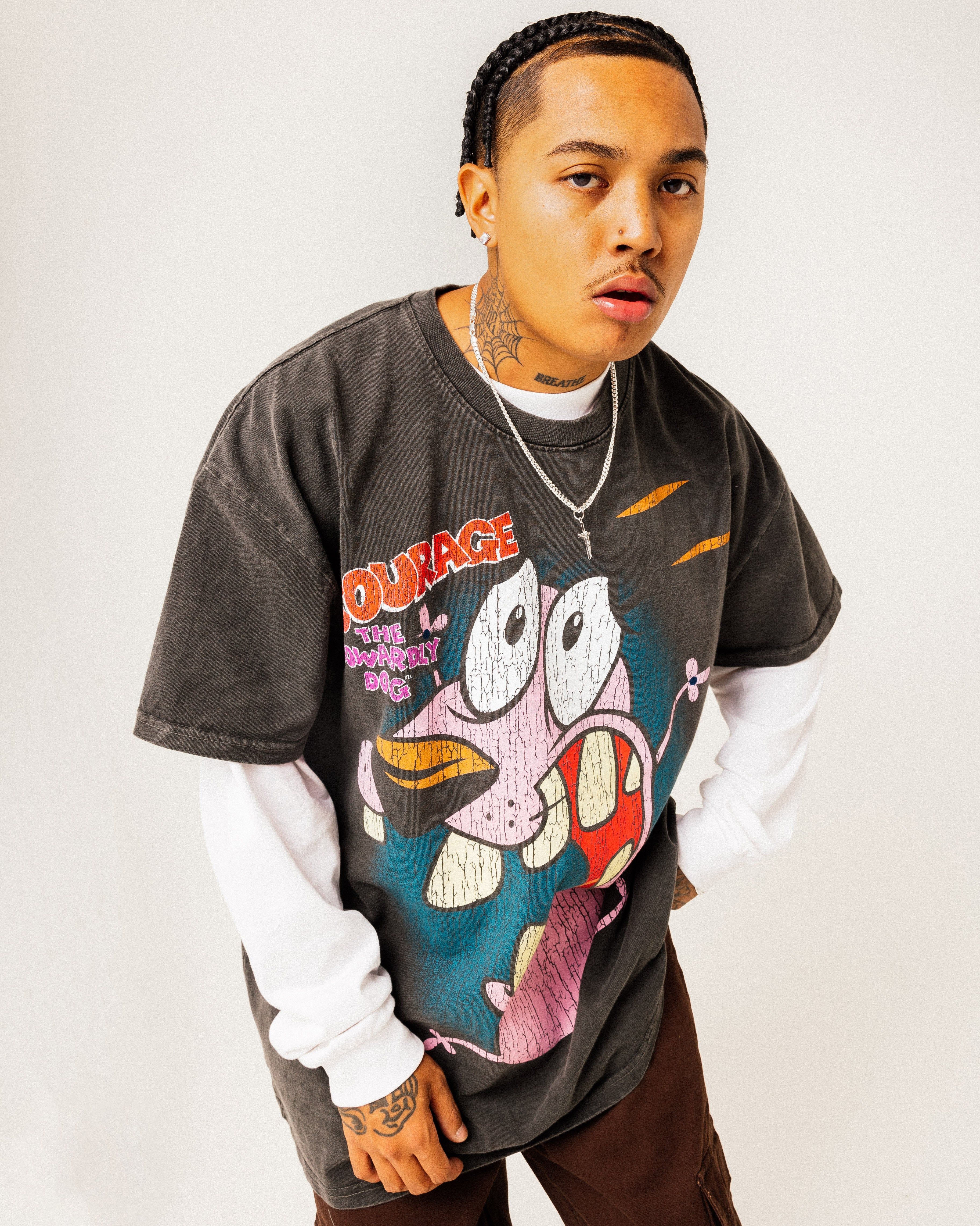 American Thrift X Cartoon Network Courage Heavyweight T-Shirt Black Wash sold by Culture Kings