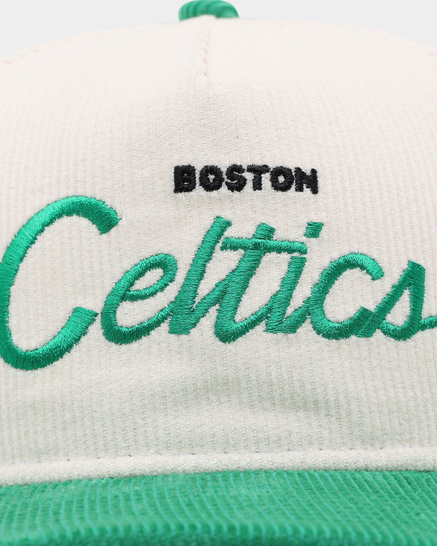New Era Boston Celtics 'Chrome Corduroy Throwback Script' Golfer Snapback Chrome White sold by Culture Kings product image thumbnail 5