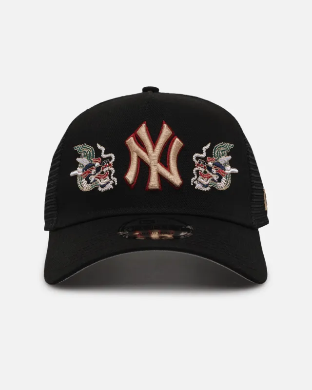 New Era New York Yankees 'Dragon Collection 2.0' 9FORTY A-Frame Trucker Snapback Black sold by Culture Kings