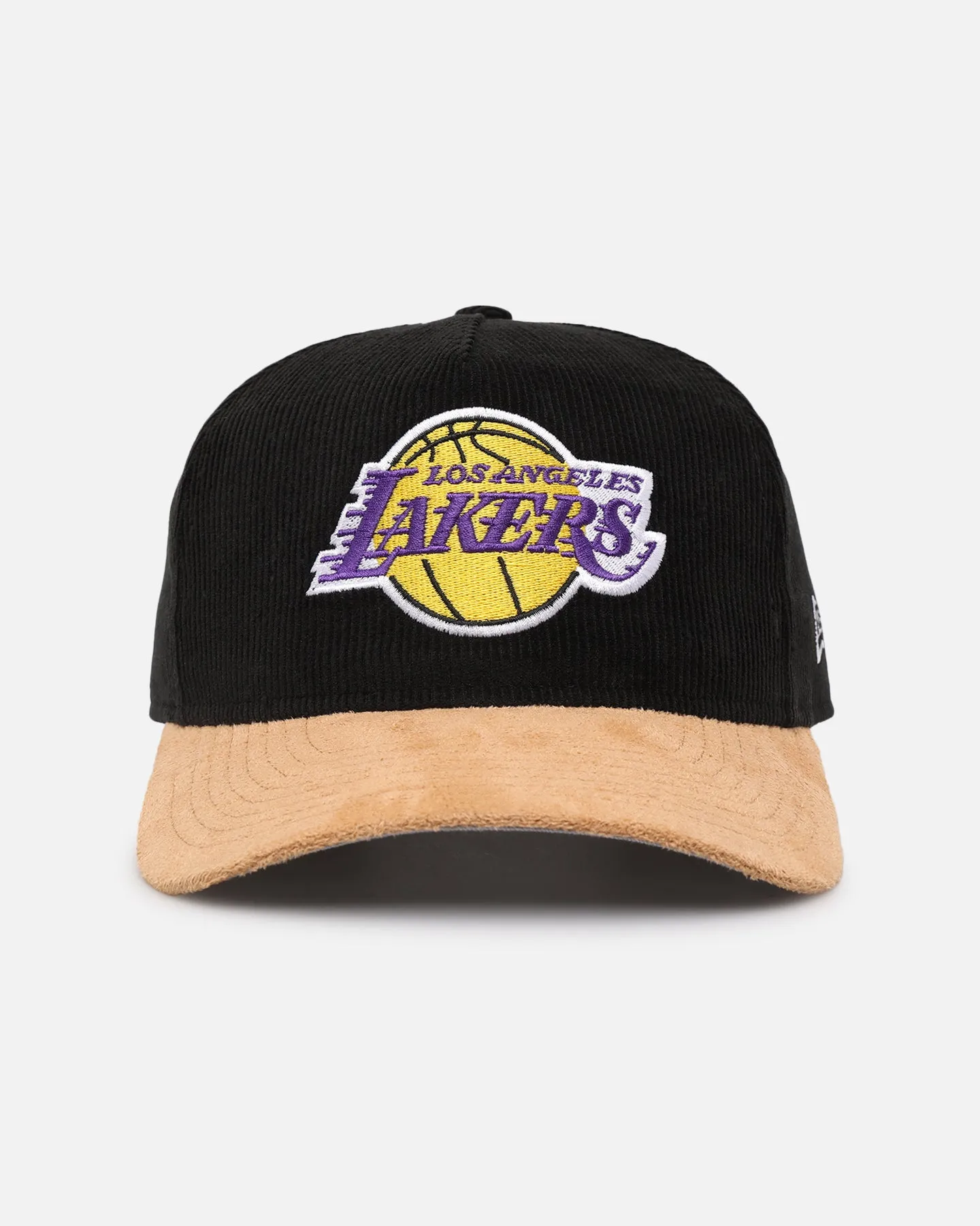 New Era Los Angeles Lakers 'Corduroy Suede' Pre-Curved Golfer Snapback Washed Black sold by Culture Kings