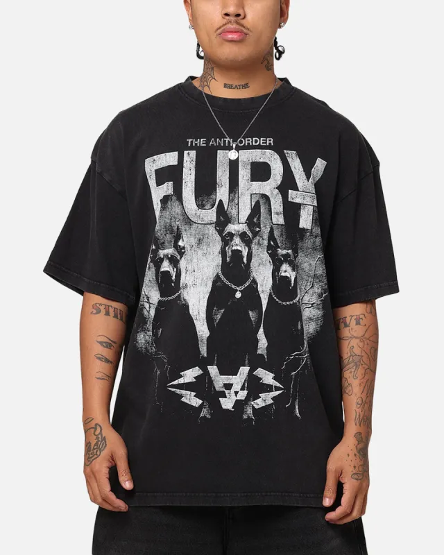 The Anti Order Fury T-Shirt Black Acidwash sold by Culture Kings