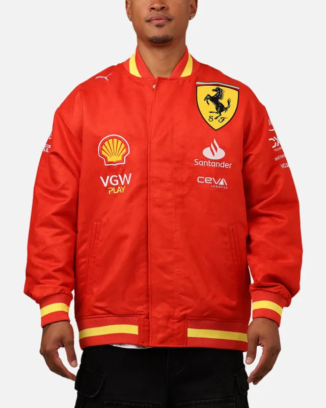 Puma X Scuderia Ferrari Full Zip Varsity Jacket Red sold by Culture Kings