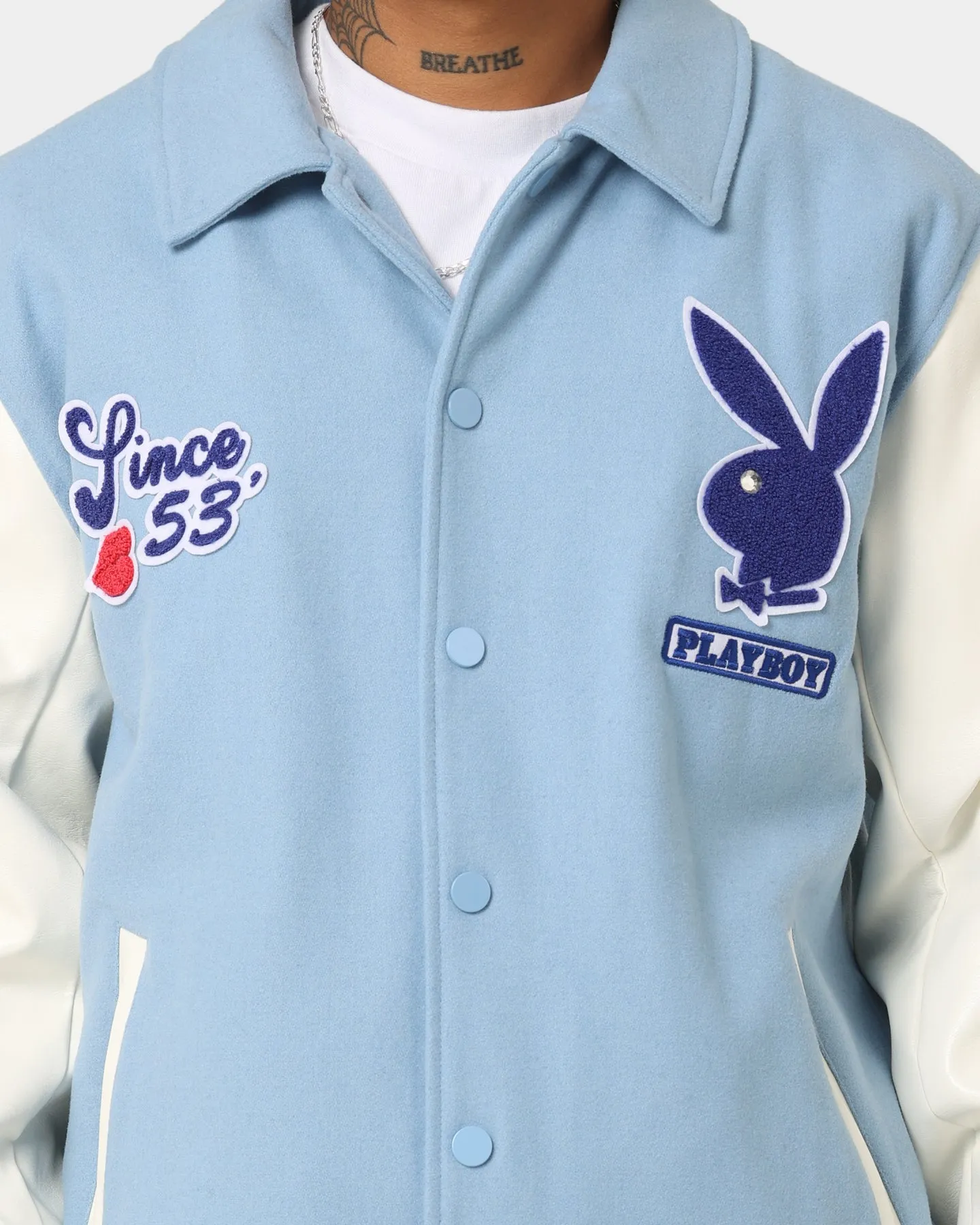 Playboy By CK Team Varsity Jacket Blue/Off White sold by Culture Kings product image thumbnail 5